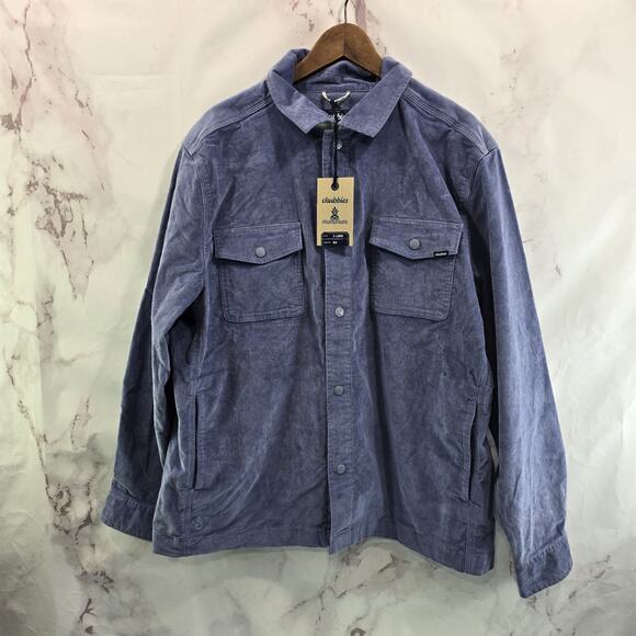 Chubbies Jacket Mens XL Light Blue Corduroy Shirt Jacket Keeper Collared Stretch - Picture 1 of 12
